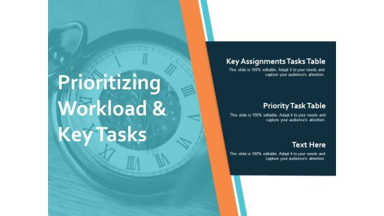 Prioritizing Workload And Key Tasks Ppt PowerPoint Presentation Pictures Brochure