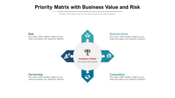 Priority Matrix With Business Value And Risk Ppt Powerpoint Presentation Ideas Graphic Images