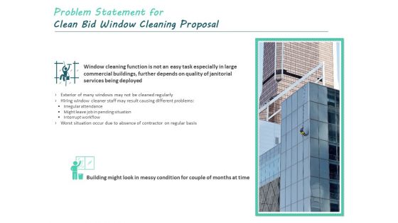 Problem Statement For Clean Bid Window Cleaning Proposal Ppt Portfolio Background Designs PDF
