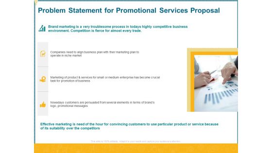 Problem Statement For Promotional Services Proposal Ppt Gallery Graphics Pictures PDF