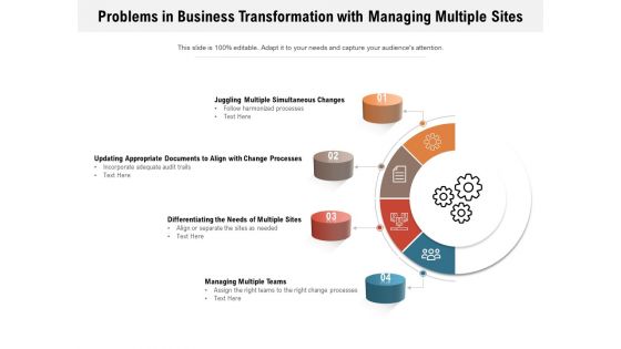 Problems In Business Transformation With Managing Multiple Sites Ppt PowerPoint Presentation Gallery Ideas PDF