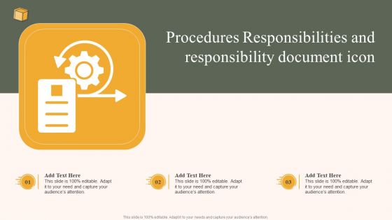 Procedures Responsibilities And Responsibility Document Icon Ppt Gallery Clipart Images PDF