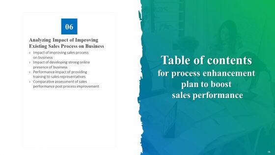 Process Enhancement Plan To Boost Sales Performance Ppt PowerPoint Presentation Complete Deck With Slides