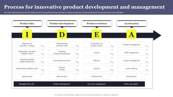 Process For Innovative Product Development And Management Information PDF