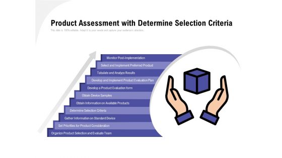 Product Assessment With Determine Selection Criteria Ppt PowerPoint Presentation Styles Layout