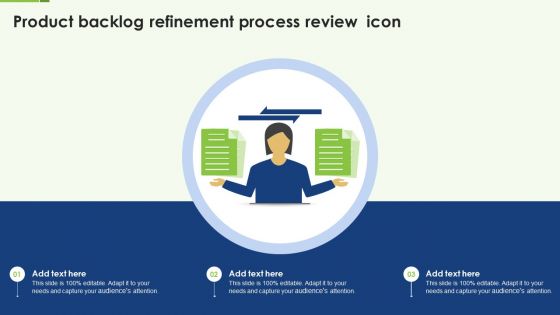 Product Backlog Refinement Process Review Icon Ppt Outline File Formats