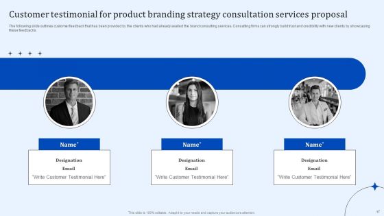 Product Branding Strategy Consultation Services Proposal Ppt PowerPoint Presentation Complete Deck With Slides