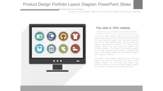 Product Design Portfolio Layout Diagram Powerpoint Slides