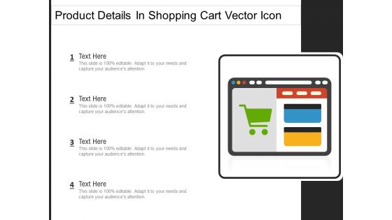 Product Details In Shopping Cart Vector Icon Ppt PowerPoint Presentation Gallery Template PDF