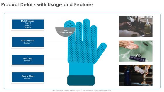 Product Details With Usage And Features Ppt PowerPoint Presentation File Pictures PDF