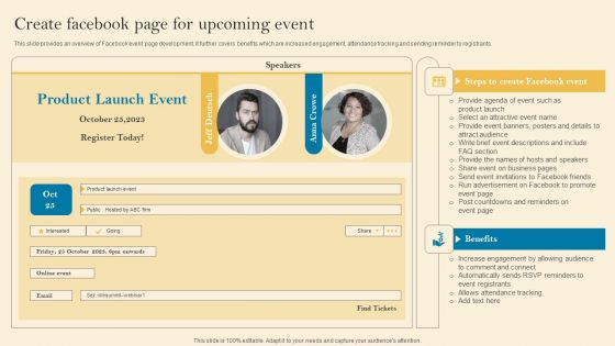 Product Inauguration Event Planning And Administration Create Facebook Page Structure PDF