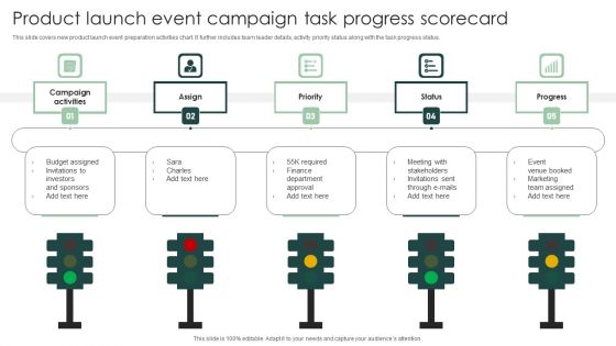 Product Launch Event Campaign Task Progress Scorecard Guidelines PDF