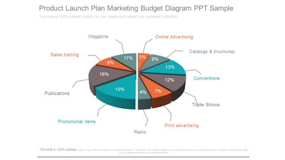 Product Launch Plan Marketing Budget Diagram Ppt Sample
