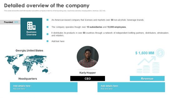 Product Marketing For Generating Detailed Overview Of The Company Portrait PDF