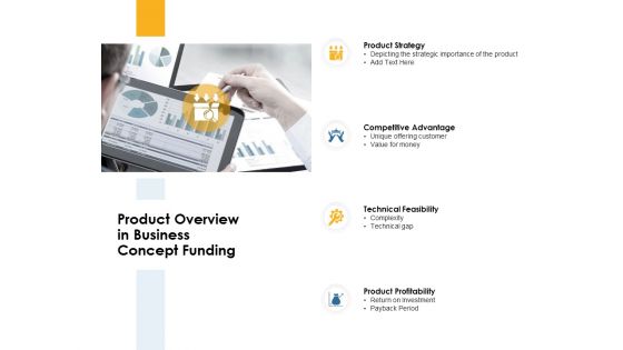 Product Overview In Business Concept Funding Ppt PowerPoint Presentation Model Clipart