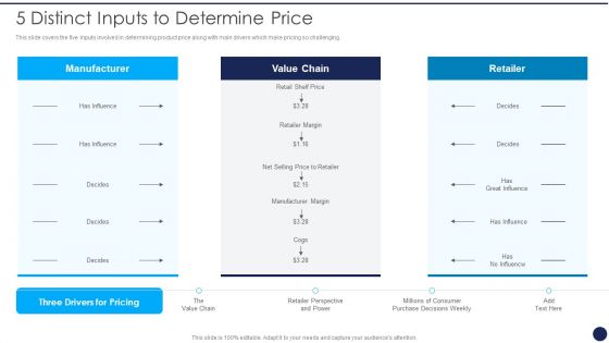 Product Pricing Strategies Analysis 5 Distinct Inputs To Determine Price Summary PDF