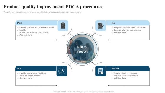 Product Quality Improvement PDCA Procedures Mockup PDF