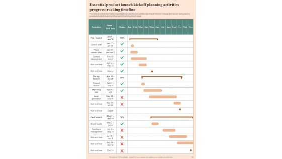 Product Release Initial Planning Playbook Template