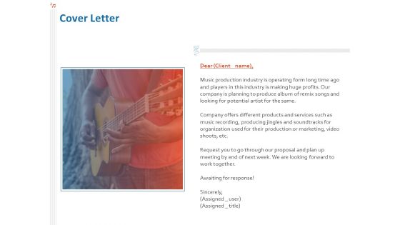 Production House Agreement Cover Letter Ppt Pictures Slideshow PDF