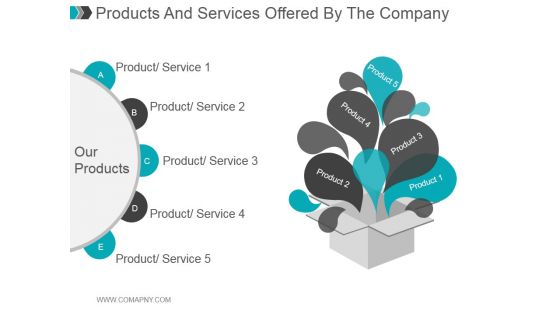 Products And Services Offered By The Company Ppt PowerPoint Presentation Portfolio