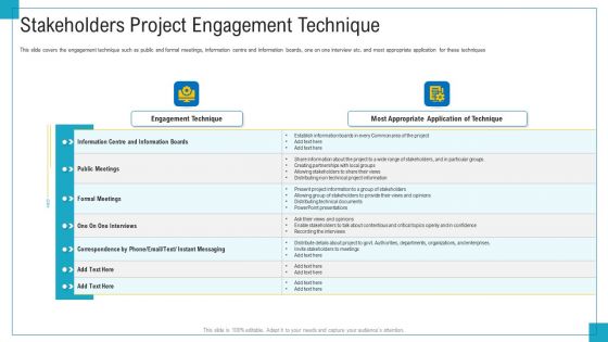 Program And PME Stakeholders Project Engagement Technique Ppt Show Example PDF