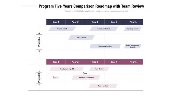 Program Five Years Comparison Roadmap With Team Review Ideas