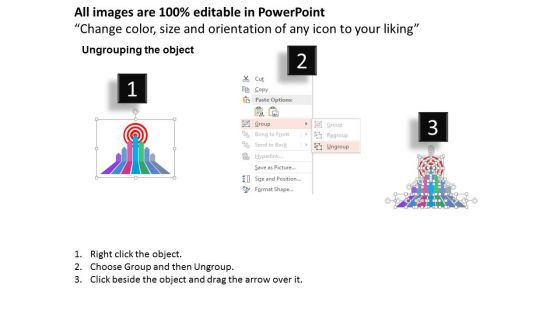 Progressive Arrows Design With Target Board Powerpoint Template