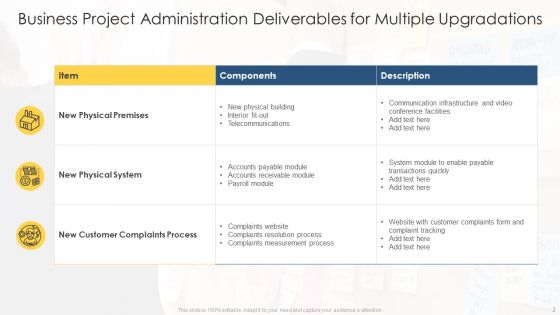 Project Administration Deliverables Ppt PowerPoint Presentation Complete With Slides