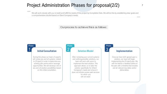 Project Administration Proposal Template Ppt PowerPoint Presentation Complete Deck With Slides