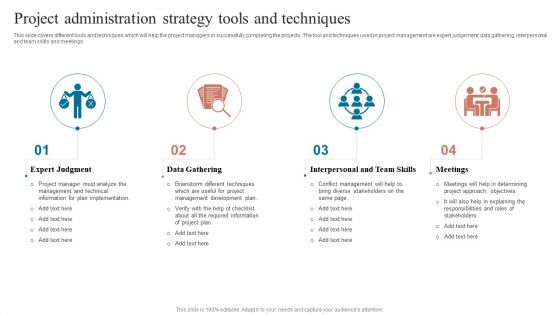 Project Administration Strategy Tools And Techniques Summary PDF Project Administration Strategy Tools And Techniques Summary PDF