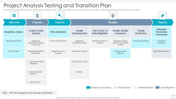 Project Analysis Testing And Transition Plan Topics PDF