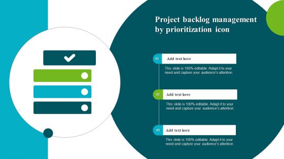 Project Backlog Management By Prioritization Icon Clipart PDF