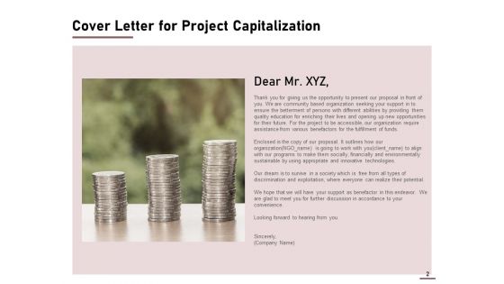 Project Capitalization Proposal Ppt PowerPoint Presentation Complete Deck With Slides