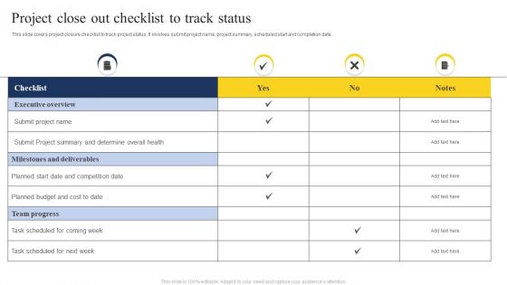 Project Close Out Checklist To Track Status Introduction PDF Project Close Out Checklist To Track Status Introduction PDF