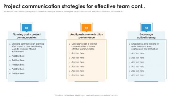 Project Communication Strategies For Effective Team Ppt File Show PDF