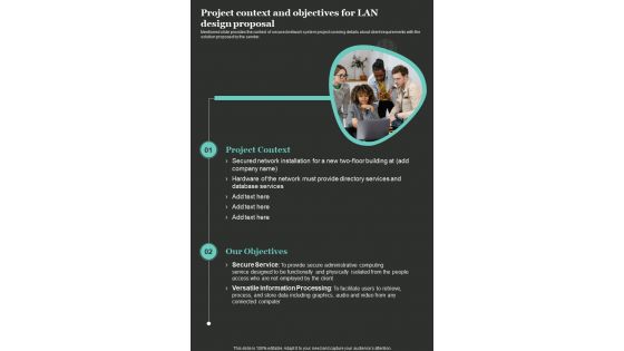 Project Context And Objectives For LAN Design Proposal One Pager Sample Example Document Project Context And Objectives For LAN Design Proposal One Pager Sample Example Document