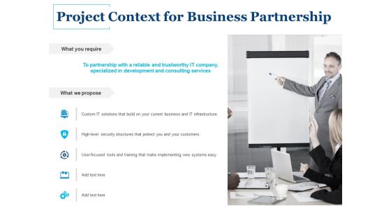 Project Context For Business Partnership Ppt PowerPoint Presentation Styles Picture