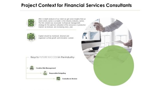 Project Context For Financial Services Consultants Ppt PowerPoint Presentation Inspiration
