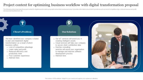 Project Context For Optimizing Business Workflow With Digital Transformation Proposal Rules PDF