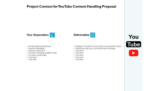 Project Context For Youtube Content Handling Proposal Ppt PowerPoint Presentation Diagram Ppt