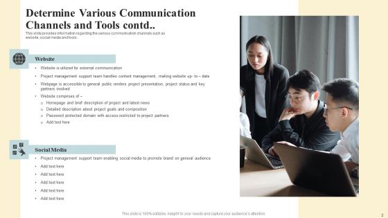 Project Coordination Plan Determine Various Communication Channels And Tools Themes PDF