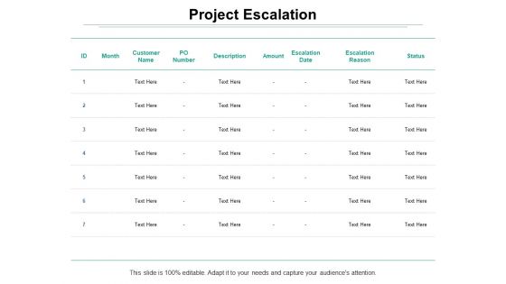 Project Escalation Ppt PowerPoint Presentation Ideas