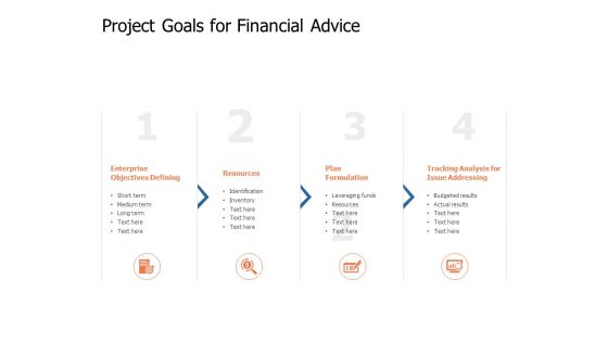 Project Goals For Financial Advice Ppt Powerpoint Presentation Professional Show