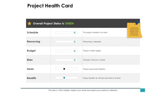 Project Health Card Ppt PowerPoint Presentation Clipart