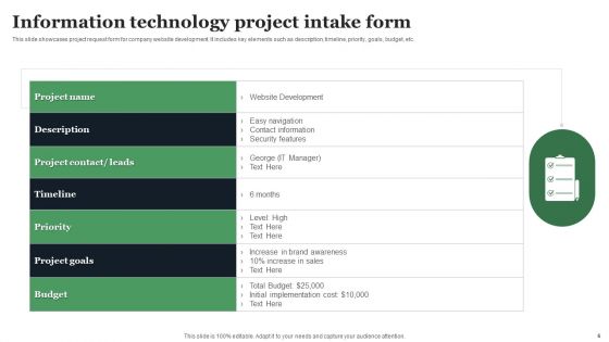 Project Intake Form Ppt PowerPoint Presentation Complete Deck With Slides