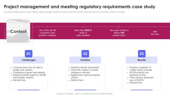Project Management And Meeting Regulatory Requirements Case Study Professional PDF Project Management And Meeting Regulatory Requirements Case Study Professional PDF