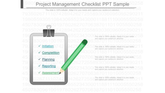 Project Management Checklist Ppt Sample