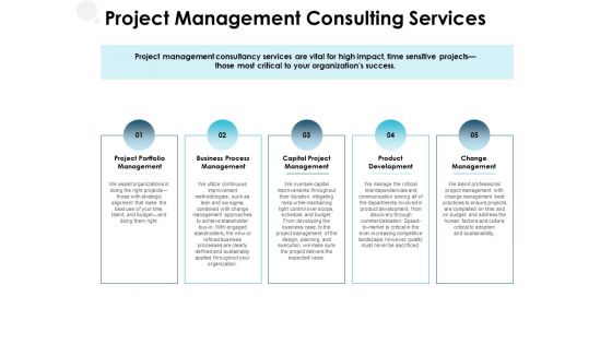 Project Management Consulting Services Ppt PowerPoint Presentation Infographic Template Shapes