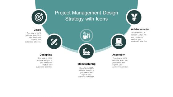 Project Management Design Strategy With Icons Ppt PowerPoint Presentation Infographic Template Deck