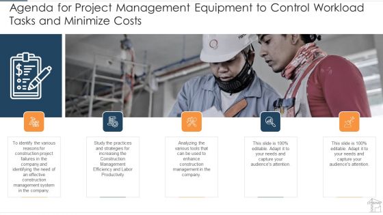 Project Management Equipment To Control Workload Tasks And Minimize Costs Ppt PowerPoint Presentation Complete Deck With Slides